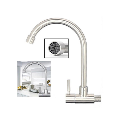 304 Stainless Steel Wall Swivel Kitchen Basin Faucet Water Tap