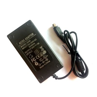 Power Adapter Supply 24V 3A 3 Pin For Thermal Receipt Printer Cable