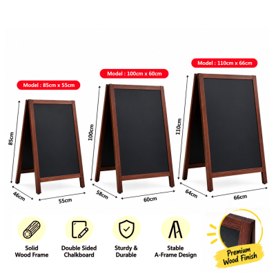 Restaurant Cafe Coffee Shop Menu Double 2 Side Wood Board Blackboard
