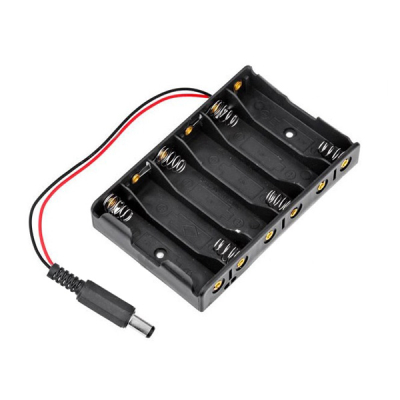  Battery Holder Case 1.5V AA x 6 Slots With DC 2.1 Power Jack 
