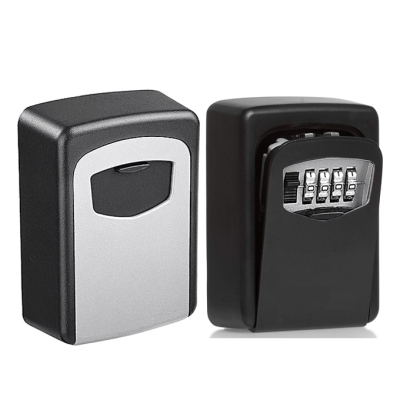 (METAL) 4 Digit Combination Key Safe Lock Storage Box Wall Mounted