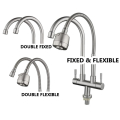 304 Stainless Steel Double Head Flexible Kitchen Faucet Basin Tap