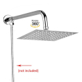 8 Inch Square Bathroom Stainless Steel Rain Shower Head with spliter