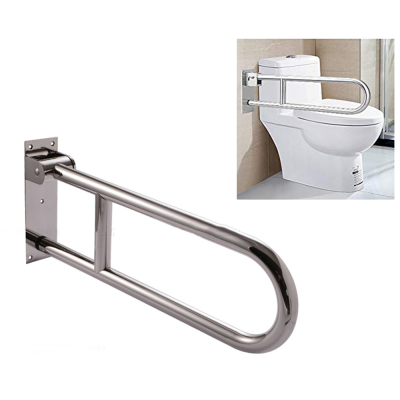 304 Stainless Steel Foldable U Shape Toilet Safety Grab Bar 70cm long