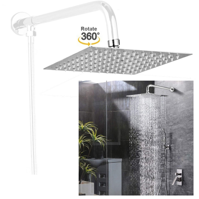 8 Inch SS201 Chrome Square Bathroom Stainless Steel Rain Shower Head