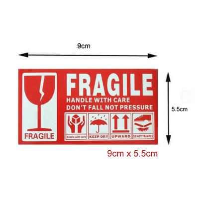 Fragile Sticker Label Warning Courier Postage Shipping 9cm x 5cm