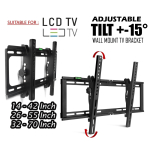 ADJUSTABLE TILT LED LCD TV Wall Mount Bracket Panel 14-70 inch