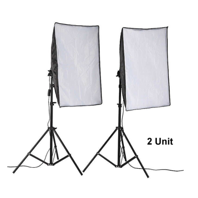 50x70cm Photo Lighting Studio E27 Softbox Video Kit + Stand (2 units)