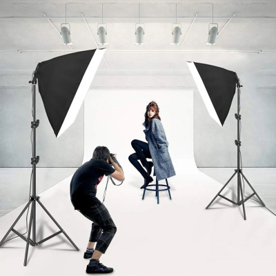 50x70cm Photo Lighting Studio E27 Softbox Kit Stand with 150W Bulb 50x70cm Photo Lighting Studio E27 Softbox Kit Stand with 150W Bulb