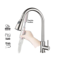 Flexible SUS 304 Kitchen Hot Cold Water Tap Pull out Faucet + 2 Hose
