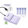 Doublepow U82 USB Rechargeable 4 slot Battery Charger Adapter (stock)