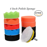 12pcs 4 Inch 4" Car Polishing Polish Waxing Wax Sponge Pad Kit