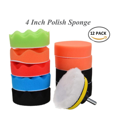 12pcs 4 Inch 4" Car Polishing Polish Waxing Wax Sponge Pad Kit