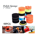 19pcs 4 Inch 4" Car Polishing Polish Waxing Wax Sponge Pad Kit