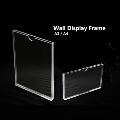 A3 A4 Wall Sign Clear Acrylic Display Frame Slot In Menu Holder 