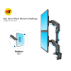 NB H180 22-32 Inch Gas Strut Dual Monitor Bracket Desk Stand