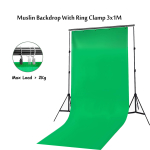 3Mx1M Muslin Photo Background Studio Screen Backdrop Cloth with Stand