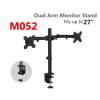 M052 Double Dual Arm Desk Table Monitor LCD TV Clamp Bracket Mount