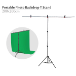 Portable Photo Studio Background Backdrop T Stand Kit 200x200cm 2Mx2M
