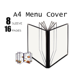 A4 Restaurant Transparent Menu Cover 8 Sleeve 16 Pages Pocket Sheet