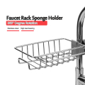 Adjustable Kitchen Stainless Steel Faucet Sponge Soap Sink Holder Rack