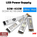 Ultra Thin Power Supply Strip AC 200-240V to DC 24V 60W-400W