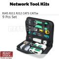 9 pcs Network Cable Tester Repair Tool Kits RJ45 RJ11 RJ12
