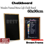 Wood Black Magnetic Wooden Framed Menu Cafe Chalk Board 60X90cm