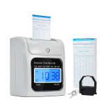 Digital Punch Card Time Recorder Clock Machine Attendance Battery Rack