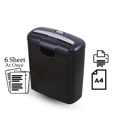 Heavy Duty 6 Sheet Strip Cut Paper Shredder 10L Waste Basket