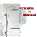 SUS304 8 inch Square Rain Shower Set for Water Heater Stainless Steel