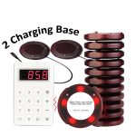 2 Base 10 Round Wireless Pagers Small Calling Queue System