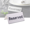 Double Sided Reserved Restaurant Stainless Steel Table Sign Stand