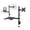 M074 Dual TV Monitor Arm Desktop Mount Adjustable Bracket 17-32 INCH