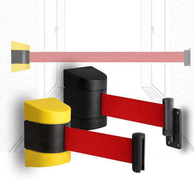 Retractable Area Barrier Belt Wall Mounted Red Yellow Black 2/3/5M  Retractable Area Barrier Belt Wall Mounted Red Yellow Black 2/3/5M