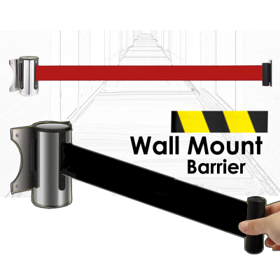 Wall Mounted Stainless Steel Retractable Barrier Belt 2/3/5M Wall Mounted Stainless Steel Retractable Barrier Belt 2/3/5M