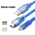 30cm USB 2.0 Cable Male to Type C Mini USB for Arduino Nano Board