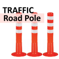 75cm Traffic Flexible Safety Pole Cone TPU / PU Road Barrier 1.3KG