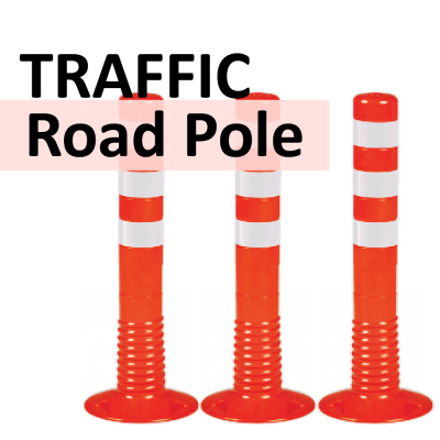 75cm Traffic Flexible Safety Pole Cone TPU / PU Road Barrier 1.3KG