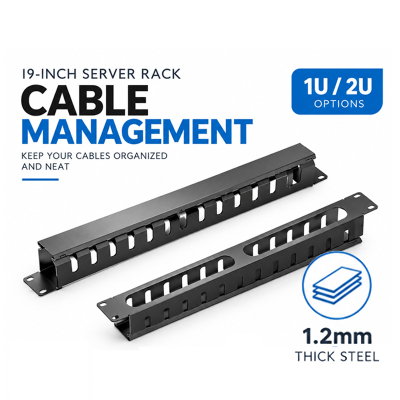 1U 2U Cable Management for Server Rack 19 Inch 1.2mm Thickness + Screw 1U 2U Cable Management for Server Rack 19 Inch 1.2mm Thickness + Screw