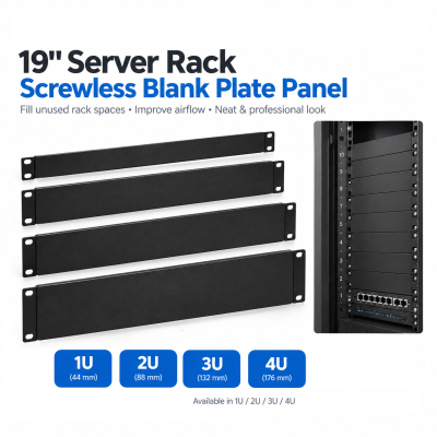 19 Inch Server Rack Screwless Blank Plate Panel 1U 2U 3U 4U