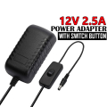 5.5x2.5mm AC Converter Adapter with Switch DC 12V 2.5A Power Supply