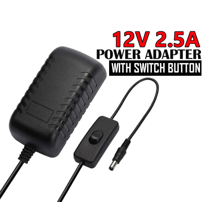 5.5x2.5mm AC Converter Adapter with Switch DC 12V 2.5A Power Supply