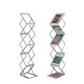 Adjustable Height Aluminium Double Sided Display Magazine Rack Stand