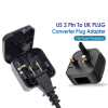 US 2 Pin To 3 Pin UK Converter Plug Adapter With 13A Fuse Protection