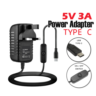 Raspberry Pi 4th Generation Power Supply 5V 3A Type C Power Adapter Raspberry Pi 4th Generation Power Supply 5V 3A Type C Power Adapter