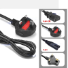 2/3Pin UK Plug Power Cord Supply Cable 1.2M/1.5M/1.8M
