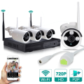 4CH HD 720P 1MP Wireless WIFI CCTV IP Camera Kits - Plug & Play