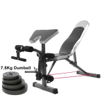 Gym Fitness Sit Up Bicep Leg Curl Table Chair (+7.5kg Dumbbell)