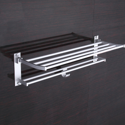 60cm Aluminum Bathroom Towel Hook Holder Hanger Rack Shelf